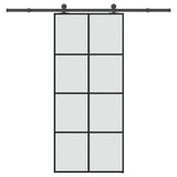 vidaXL Sliding Door with Hardware 76x205 cm ESG Glass and Aluminum