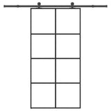 vidaXL Sliding Door with Hardware 76x205 cm ESG Glass and Aluminum