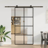 vidaXL Sliding Door with Hardware 76x205 cm ESG Glass and Aluminum