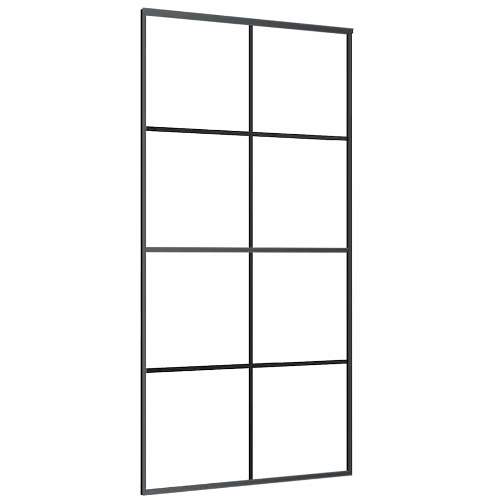 vidaXL Sliding Door with Hardware 76x205 cm ESG Glass and Aluminum