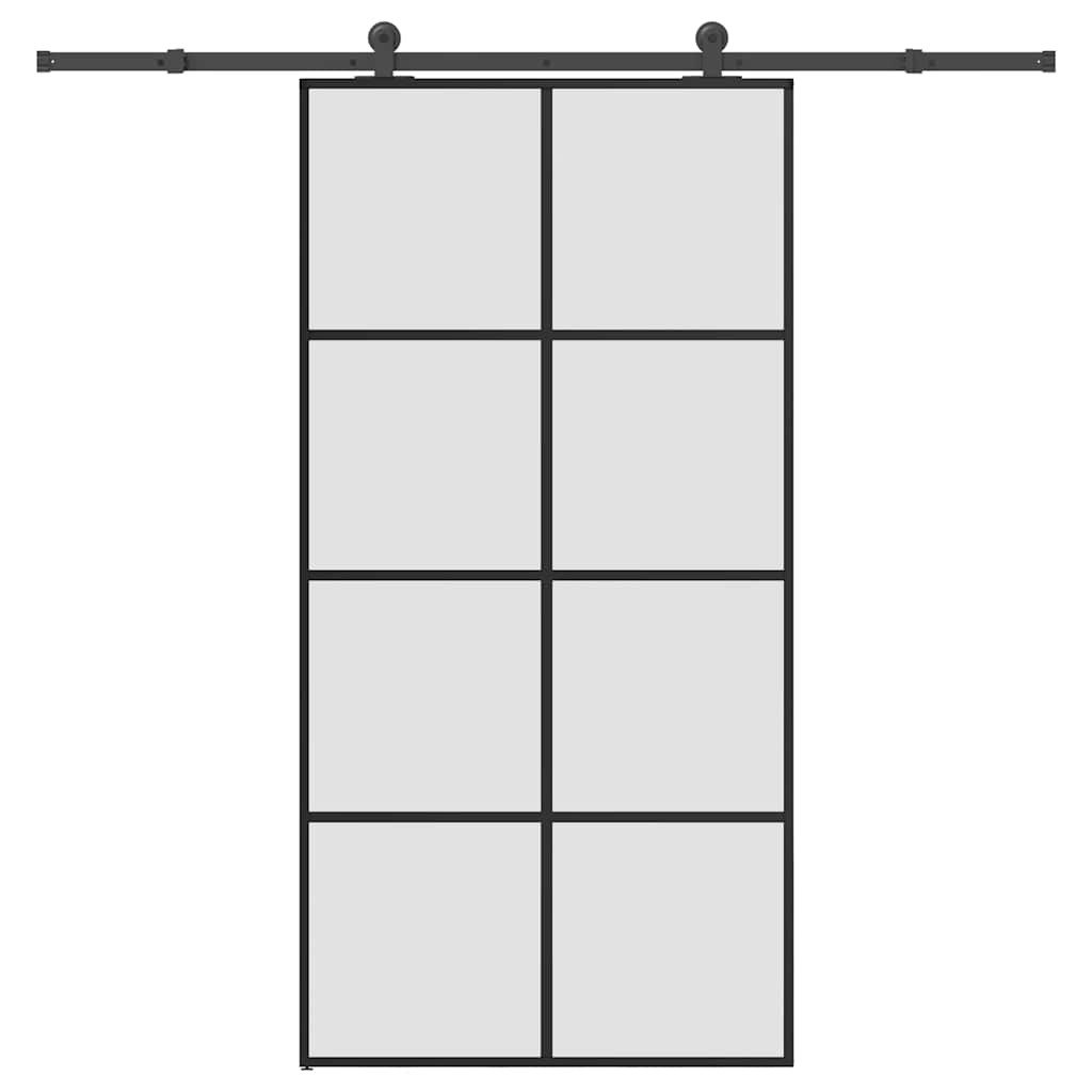 vidaXL Sliding Door with Hardware 76x205 cm ESG Glass and Aluminum
