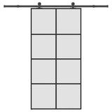 vidaXL Sliding Door with Hardware 76x205 cm ESG Glass and Aluminum