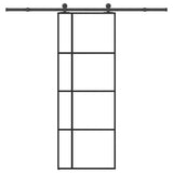 vidaXL Schuifdeur met beslag 76x205 cm ESG-glas en aluminium