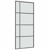 vidaXL Schuifdeur met beslag 76x205 cm ESG-glas en aluminium