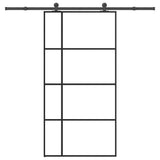 vidaXL Schuifdeur met beslag 76x205 cm ESG-glas en aluminium