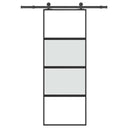 vidaXL Sliding Door with Hardware 76x205 cm ESG Glass and Aluminum