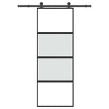 vidaXL Sliding Door with Hardware 76x205 cm ESG Glass and Aluminum