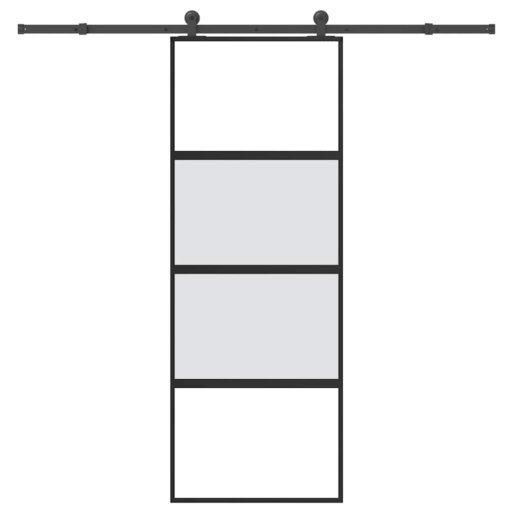 vidaXL Sliding Door with Hardware 76x205 cm ESG Glass and Aluminum