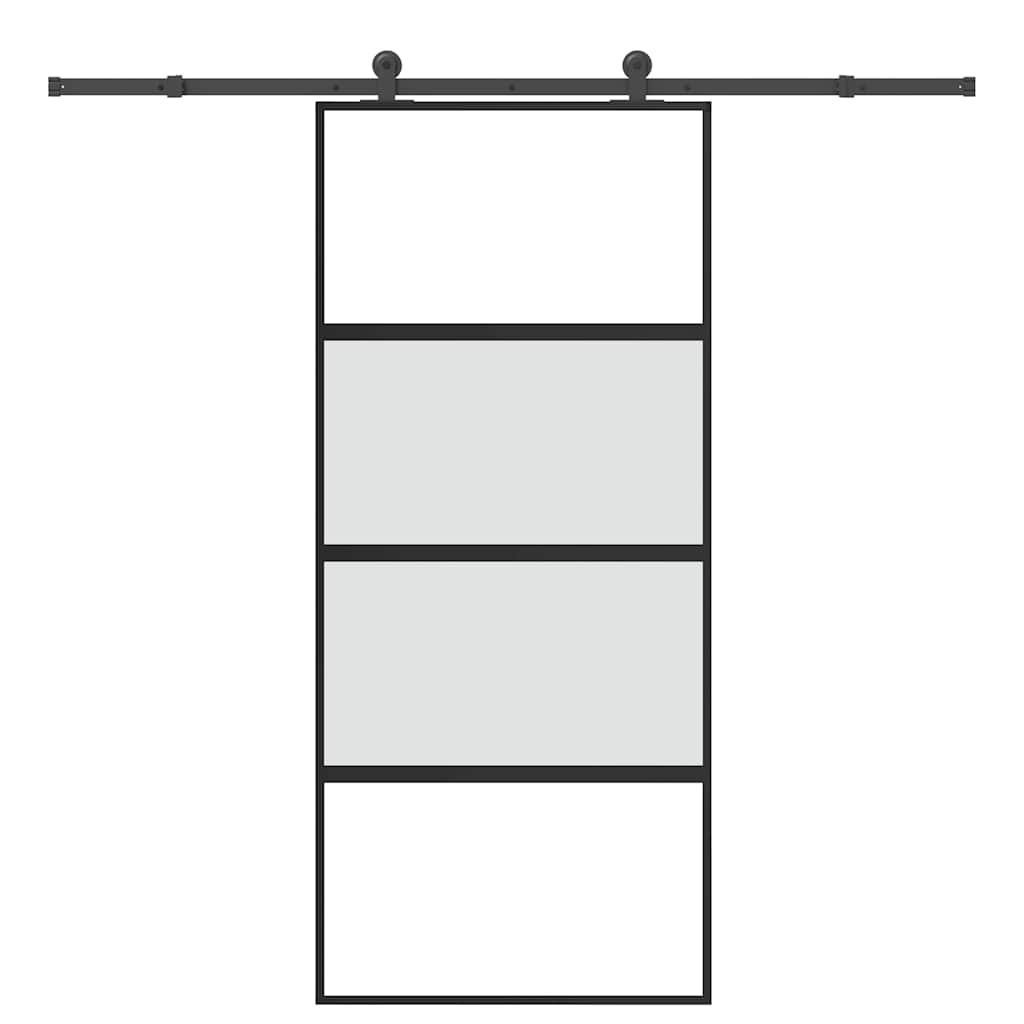 vidaXL Sliding Door with Hardware 76x205 cm ESG Glass and Aluminum
