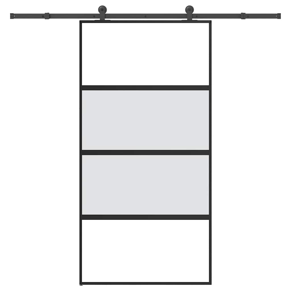 vidaXL Sliding Door with Hardware 76x205 cm ESG Glass and Aluminum