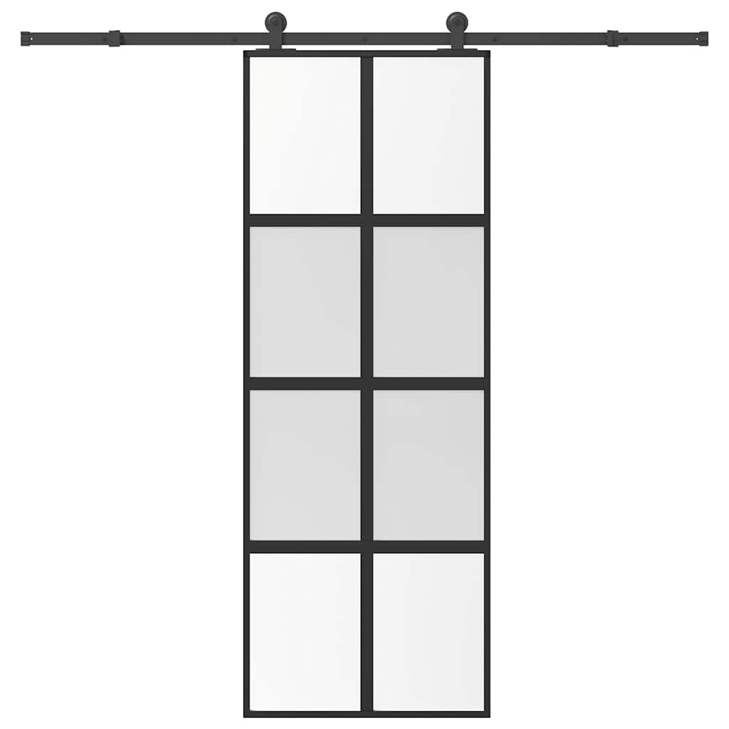 vidaXL Sliding Door with Hardware 76x205 cm ESG Glass and Aluminum