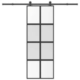 vidaXL Sliding Door with Hardware 76x205 cm ESG Glass and Aluminum