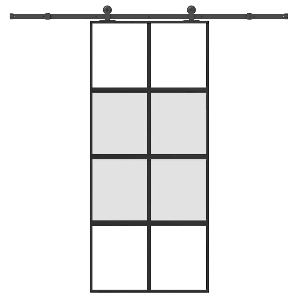 vidaXL Sliding Door with Hardware 76x205 cm ESG Glass and Aluminum