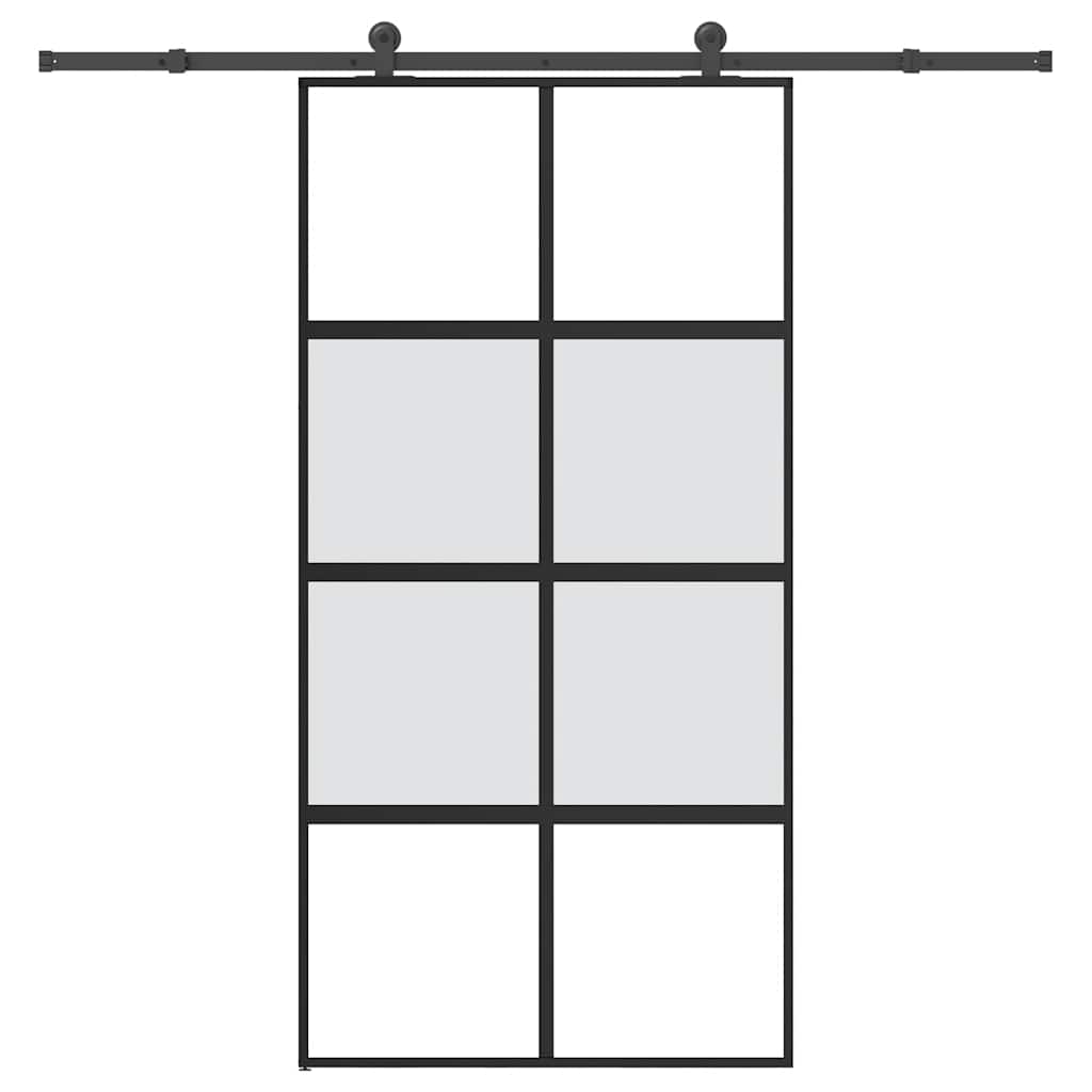 vidaXL Sliding Door with Hardware 76x205 cm ESG Glass and Aluminum
