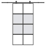 vidaXL Sliding Door with Hardware 76x205 cm ESG Glass and Aluminum
