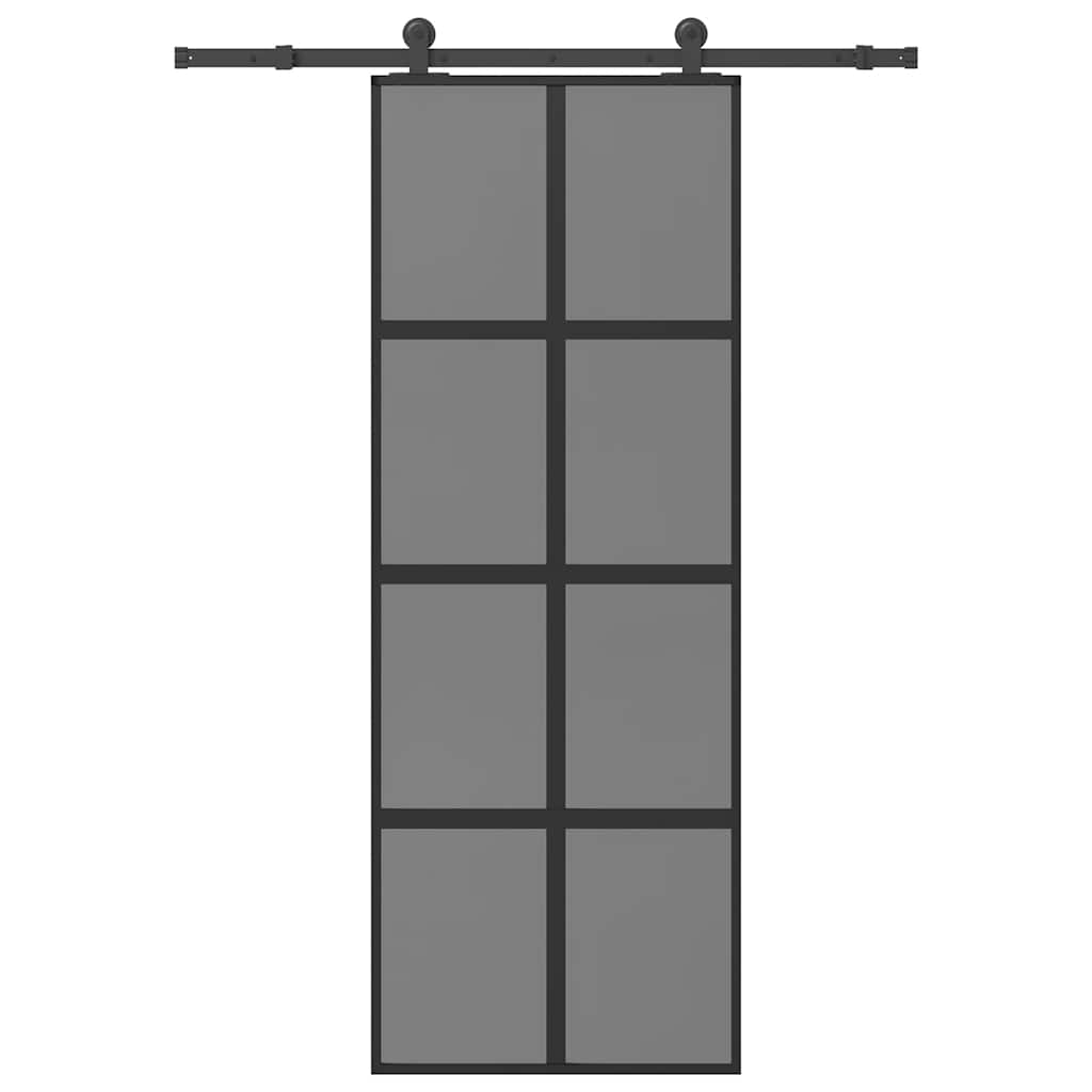 vidaXL Sliding Door with Hardware 76x205 cm ESG Glass and Aluminum