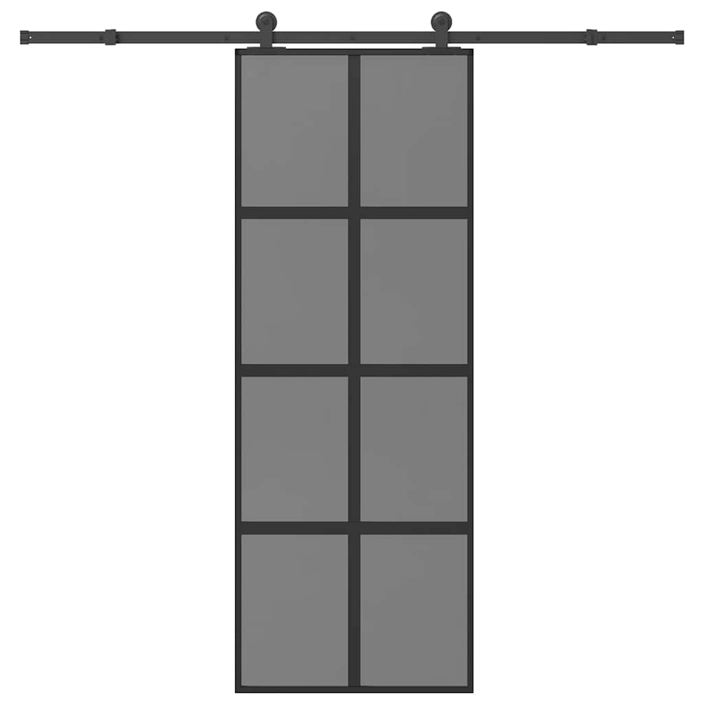 vidaXL Sliding Door with Hardware 76x205 cm ESG Glass and Aluminum