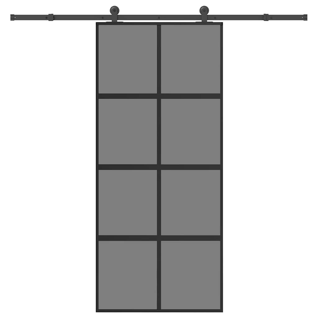 vidaXL Sliding Door with Hardware 76x205 cm ESG Glass and Aluminum