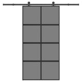 vidaXL Sliding Door with Hardware 76x205 cm ESG Glass and Aluminum