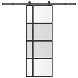 vidaXL Schuifdeur met beslag 76x205 cm ESG-glas en aluminium