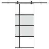 vidaXL Schuifdeur met beslag 76x205 cm ESG-glas en aluminium