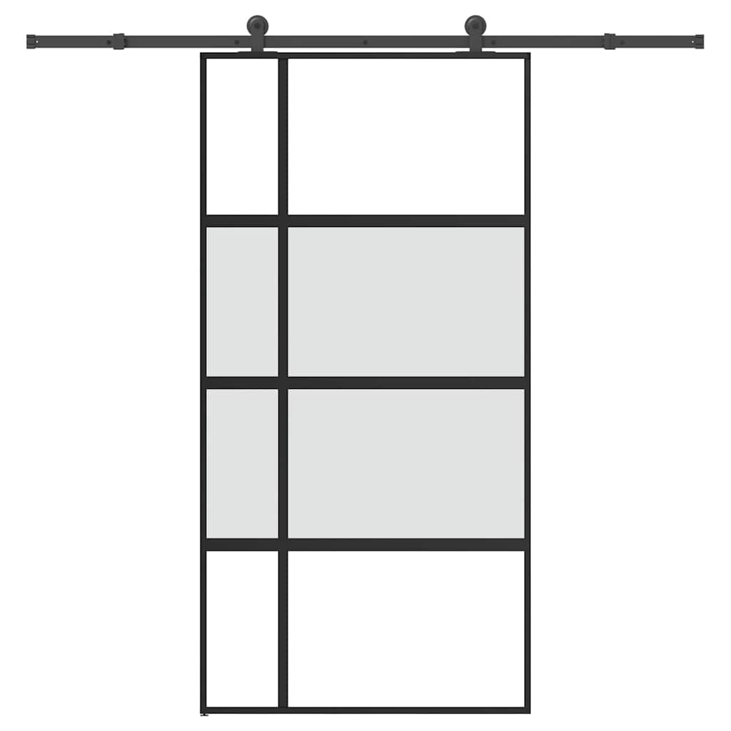 vidaXL Schuifdeur met beslag 76x205 cm ESG-glas en aluminium