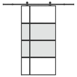vidaXL Schuifdeur met beslag 76x205 cm ESG-glas en aluminium