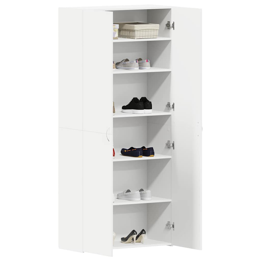 vidaXL Schoenenkast met plank Wit 80 x 35.5 x 180 cm Bewerkt hout