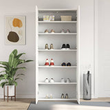vidaXL Schoenenkast met plank Wit 80 x 35.5 x 180 cm Bewerkt hout
