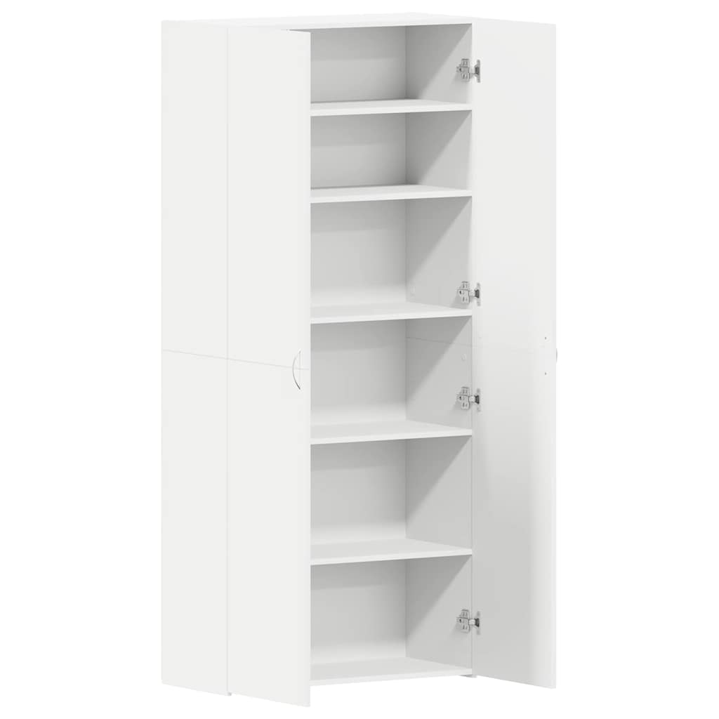 vidaXL Schoenenkast met plank Wit 80 x 35.5 x 180 cm Bewerkt hout