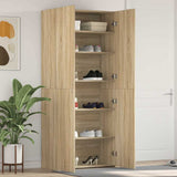 vidaXL Schoenenkast met plank Wit 80 x 35.5 x 180 cm Bewerkt hout
