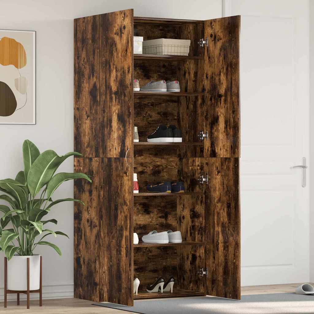 vidaXL Schoenenkast met plank Wit 80 x 35.5 x 180 cm Bewerkt hout