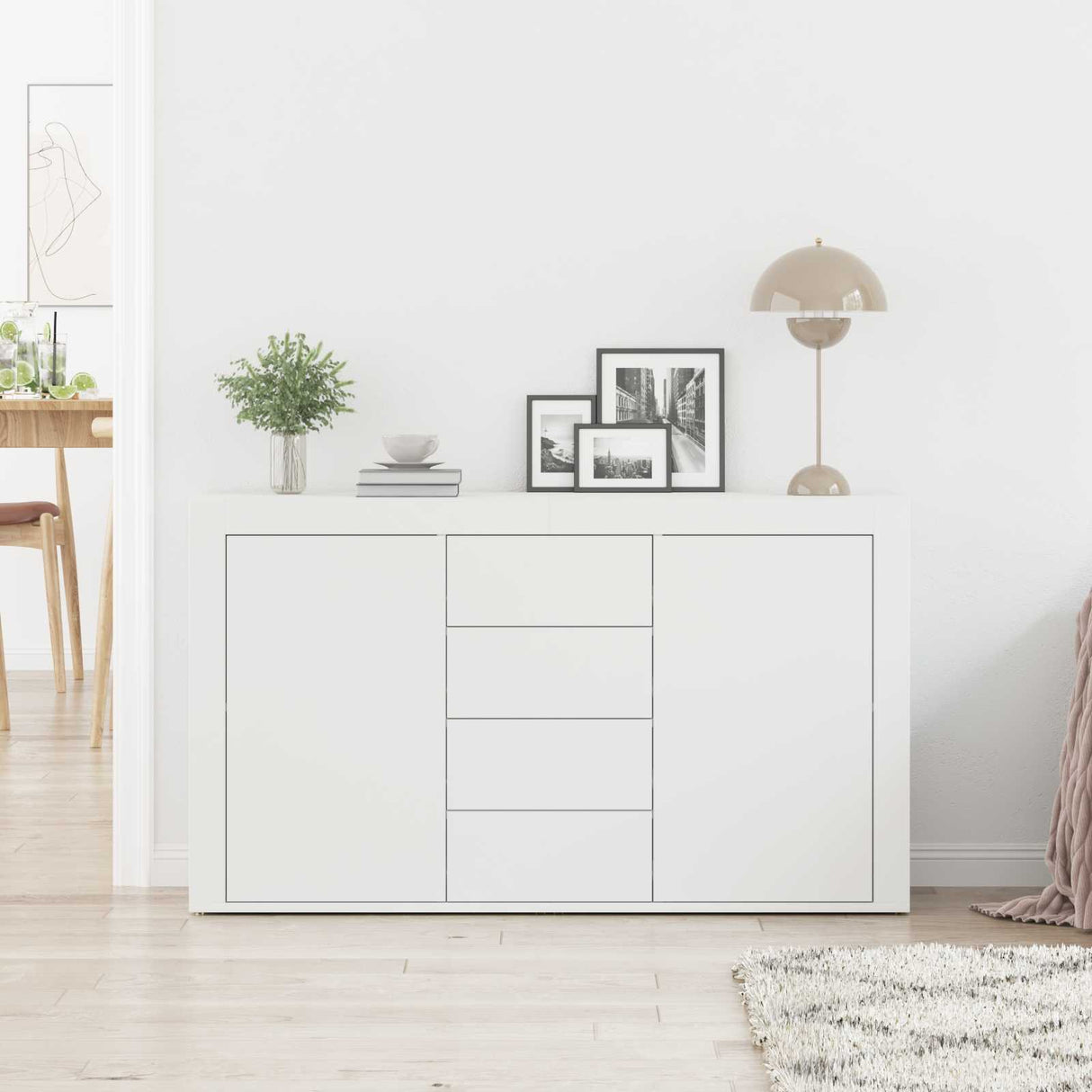 vidaXL Sideboard with Drawer White 120 x 36 x 69 cm Engineered Wood