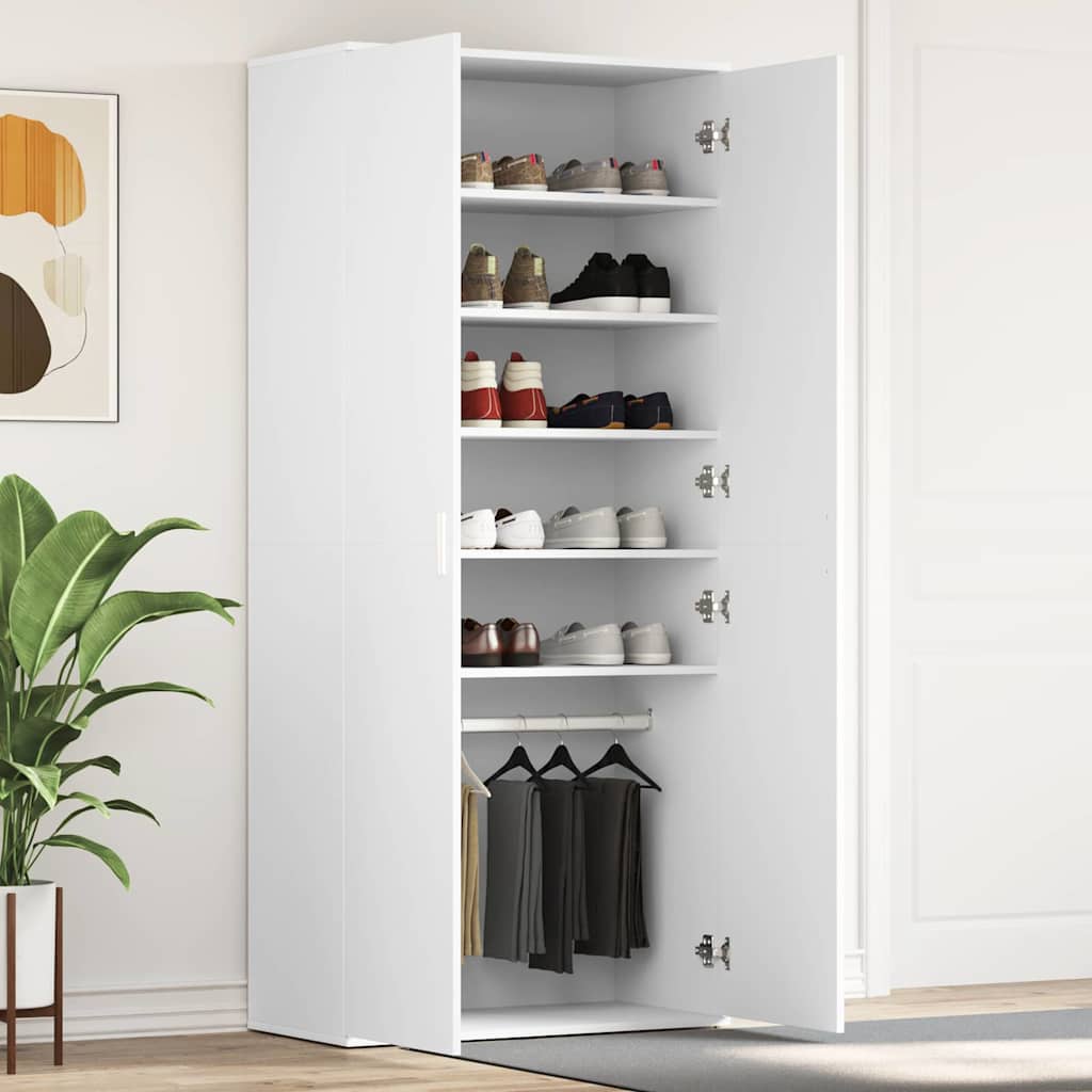 vidaXL Schoenenkast met plank Wit 80 x 39 x 178 cm Bewerkt hout