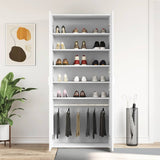 vidaXL Schoenenkast met plank Wit 80 x 39 x 178 cm Bewerkt hout