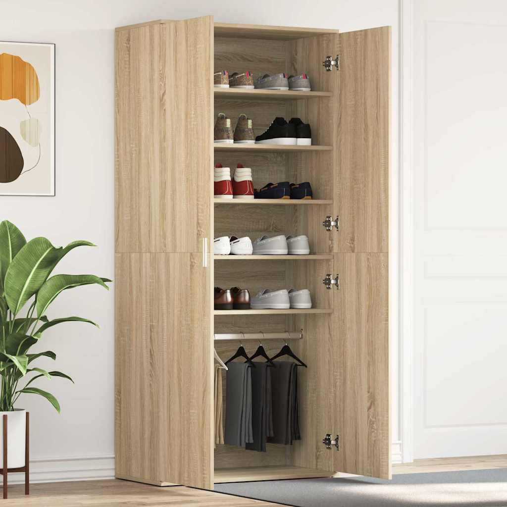 vidaXL Schoenenkast met plank Wit 80 x 39 x 178 cm Bewerkt hout