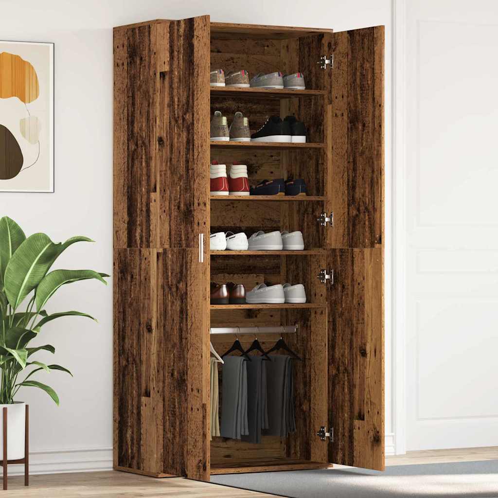 vidaXL Schoenenkast met plank Wit 80 x 39 x 178 cm Bewerkt hout