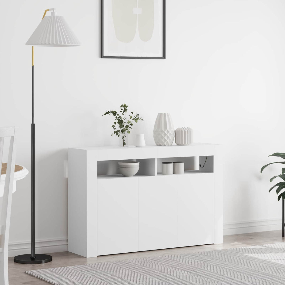 vidaXL Dressoir Wit 116 x 30 x 75 cm Bewerkt hout