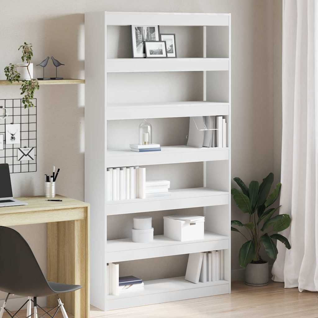 vidaXL Boekenkast Wit 100 x 30 x 198 cm Bewerkt hout