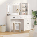 vidaXL Dressing Table with Drawer with Shelf White 78.5 x 41 x 135 cm Engineered Wood