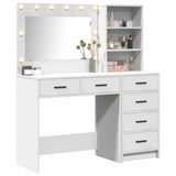 vidaXL Dressing Table with Drawer with Shelf White 78.5 x 41 x 135 cm Engineered Wood