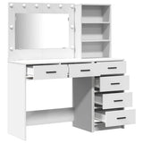 vidaXL Dressing Table with Drawer with Shelf White 78.5 x 41 x 135 cm Engineered Wood