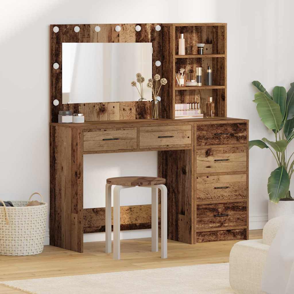 vidaXL Dressing Table with Drawer with Shelf White 78.5 x 41 x 135 cm Engineered Wood