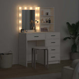vidaXL Kaptafel met lade 2 pcs Wit 50 x 41 x 135 cm Bewerkt hout