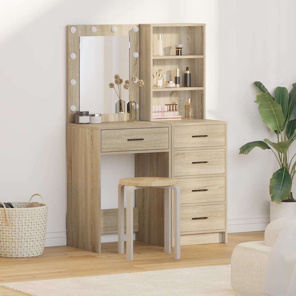 vidaXL Kaptafel met lade 2 pcs Wit 50 x 41 x 135 cm Bewerkt hout