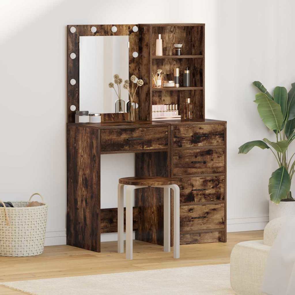 vidaXL Kaptafel met lade 2 pcs Wit 50 x 41 x 135 cm Bewerkt hout