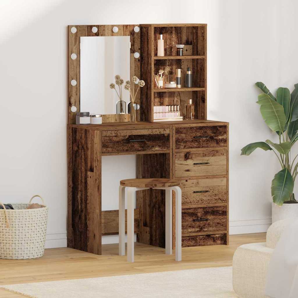 vidaXL Kaptafel met lade 2 pcs Wit 50 x 41 x 135 cm Bewerkt hout