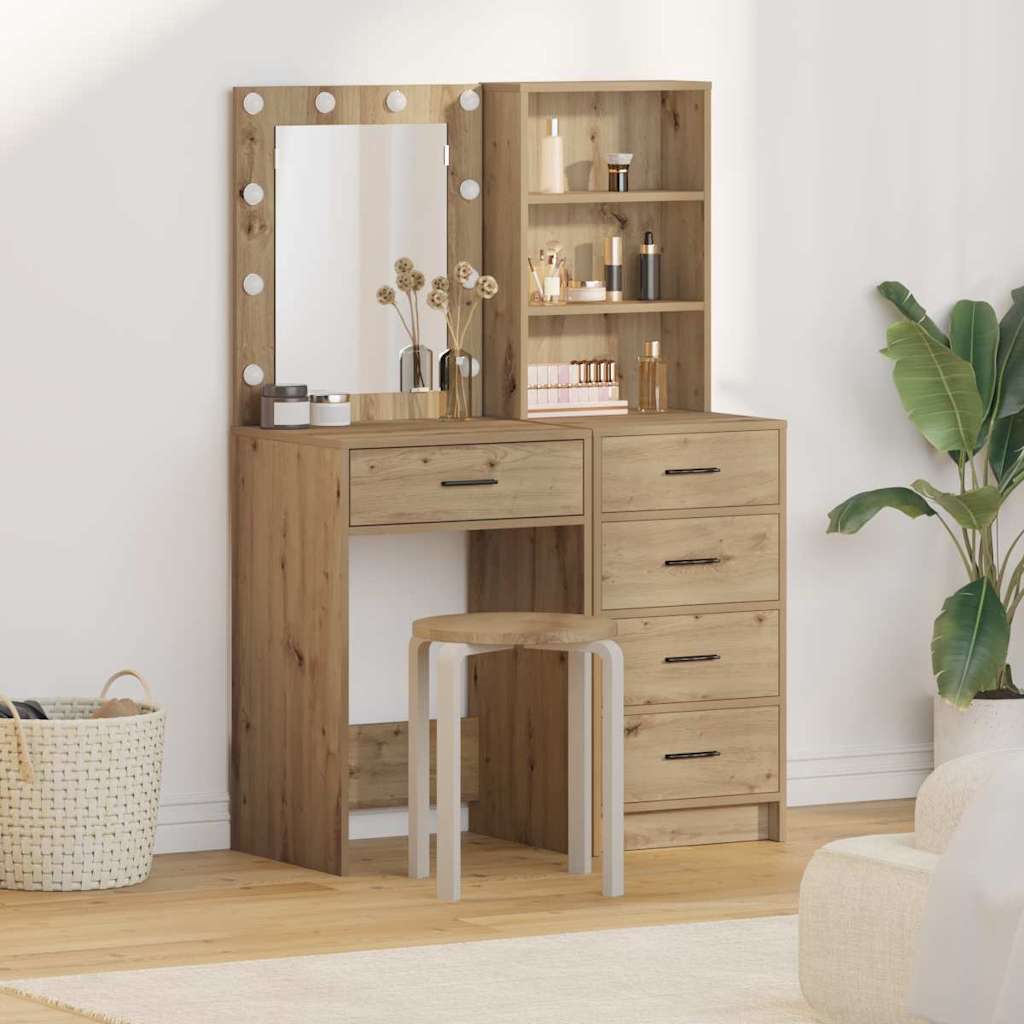 vidaXL Kaptafel met lade 2 pcs Wit 50 x 41 x 135 cm Bewerkt hout