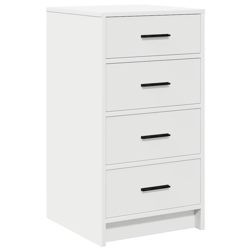 vidaXL Kaptafel met spiegellichten met lade 3 pcs Wit Bewerkt hout