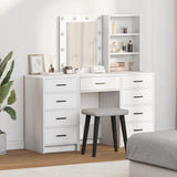vidaXL Kaptafel met lade 3 pcs Wit 40 x 41 x 135 cm Bewerkt hout